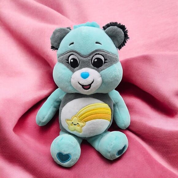Care Bears Wish Bear 10" Bandit Mask Raccoon Plush Stuffed Toy Halloween Theme - Picture 1 of 13